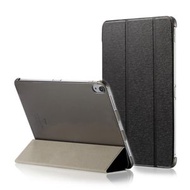 全城熱賣 - 適用於iPad Air 13 2024 / iPad Pro 12.9英寸(2018) 蠶絲紋左右翻蓋磁吸平板皮套 帶三折支架&智能休眠功能 (顏色：黑色)