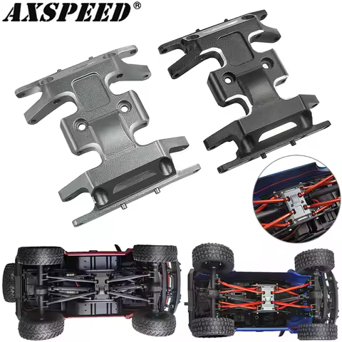 AXSPEED Aliuminum Chassis Center Skid Plate Transmission Mount for 1/24 RC Crawler Car Axial SCX24 J