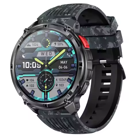 HT33 Smartwatch With Flashlight BT Call Real-time Heart Rate Monitor GPS Track Compass Deep Waterpro
