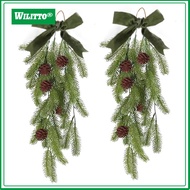 Christmas Party Decor Christmas Teardrop Swag with Pine Cones and Bow Festive Home Decor