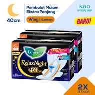 Laurier Relax Night Wing Gathers 8s Twinpack - Pembalut 40cm