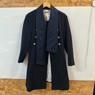 【美收精品】coach 深藍色長版風衣外套 4-255【隔月月中將轉賣至日本 上架期限30天】