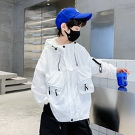 YADOU แจ็คเก็ตป้องกันแสงแดดในฤดูร้อนเด็กผู้ชายน้ำหนักเบาระบายอากาศได้ดีเสื้อโค้ตกลางแจ้ง