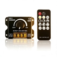 Suis Dimmer LED 5V 12V 24V, Suis Dimmer 30A untuk Lampu LED, Pengawal PWM 12 Volt untuk Dimmer Lampu