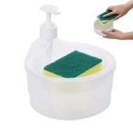 COASTE Plastic Soap Dispenser Pump Round with Sponge Hand Soap Dispensers Washing Accessories Convenient Detergent Automatic Dispenser Dish Bathroom