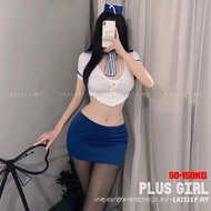 👙 plus size women sexy lingerie for sex， Sexy Pajamas Role-Playing Stewardess Uniform Pajamas Set Short Sleeve Plus Size Women's Sexy Lingerie Fat People Can Wear 大尺碼情趣內衣 加大碼性感睡衣