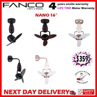 FANCO NANO 16" Corner Fan - DC Motor Ceiling &amp; Wall Mounting Fan - Remote control Last Speed Memory - Free Home Delivery