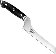 Ergo Chef Pro Series 2.0 8-Inch Serrated Offset Bread & Deli Knife – Forged High Carbon 7Cr17MoV Sta