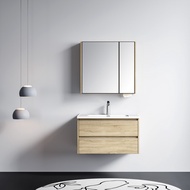 Global House Verno ชุดเคาน์เตอร์อ่างล้างหน้าplywood พร้อมตู้กระจก 80x47x51.5 cm. รุ่น เมร่อน TG1-80