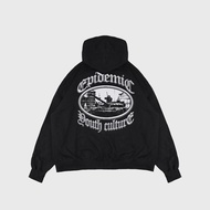 Epidemic Hoodie Double Zipper [BOXY FIT] 330 Gsm Curtois Black Jacket