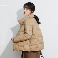 Autumn Winter Korean Version Down Jacket Women's Short White Duck Down Warm Coat Loose Simple Bread Jacket