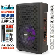Speaker Aktif Super Bass Bluetooth Karaoke FLECO F-8606 LED AB GRATIS MIC WIRELESS Karaoke Speaker B