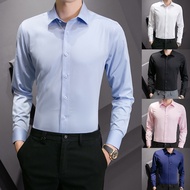 ZEKE A0001 Men's Long Sleeve Shirt, Slim Fit Plus Size Kemeja Lelaki. Business Formal Shirt for Men.