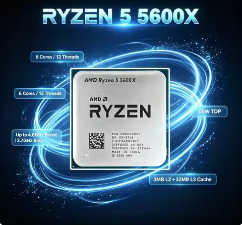 AMD Ryzen 5 5600X 3.7GHz R5 5600X New Processor CPU 6-Core 12-Thread 7NM 65W L3=32M AM4