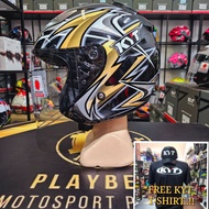 SALES..🔥!! KYT *PSB APPROVED BLACK GOLD HELLCAT HELMET