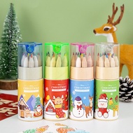 Pencil case Kartun Krismas warna plumbum 12 warna pelajar tadika mewarnai berus grafiti dengan pensi
