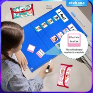 [Etekaxa] Routine Pocket Chart Kids Visual Schedule Reusable Educational Toys Behavioral