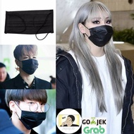 MASKER KPOP KAIN KASA/DISPOSABLE MASK BLACK / HITAM satuan