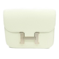 HERMES Evercolor皮革Constance Slim Wallet銀扣錢包Vert Fizz