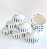 Bộ 10 chén ăn cơm [CAO CẤP][BÁT TRÀNG] bộ 10 bát ăn cơmchén ăn cơm sứ họa tiết hoa dây leo- kèm hộp 