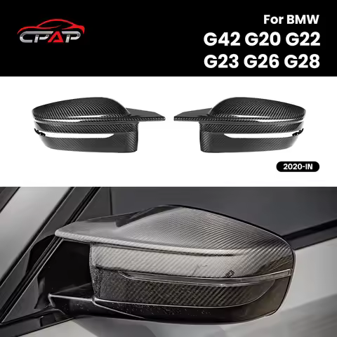 Real Dry Carbon Fiber Car Rearview Mirror Cover Caps For BMW G42 G20 G22 G23 G26 G28 2020-IN M4 Styl