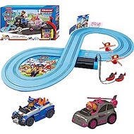 Carrera First Paw Patrol - Slot Car Race Track - Includes 2 Cars: Chase and Skye - Battery-Powered Beginner Racing Set f