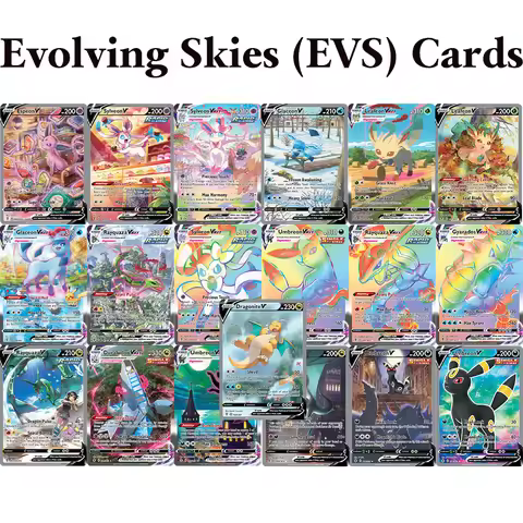 PKM Evolving Skies (EVS) Proxy Foil DIY Game rare Cards Umbreon Rayquaza VMAX Dragonite V Sylveon VM
