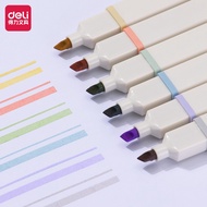 Bộ 6 Bút highlight pastel nhiều màu Deli – Bút dạ quang nhấn dòng bút nhớ dòng highlight bút trang t