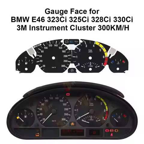 For BMW E46 323Ci 325Ci 328Ci 330Ci 3M Dashboard Gauge Face 300KM/H