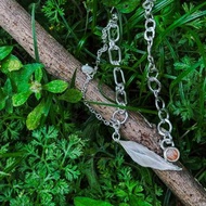 925銀不對稱設計項鍊 | 療癒系手工銀飾 | 銅鈦晶蛋面 日常百搭