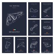 Race Track Wall Art Prints Canvas Posters Circuit Decorative Paintings for Home Decor Art and Crafts