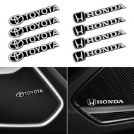 4Pcs Car audio decorate 3D Aluminum Badge Emblem Sticker For TOYOTA CAMRY RAV4 HONDA CR-V Accessorie