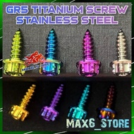 GR5 TITANIUM STAINLESS STELL SCREW COVER SET SKRU Y15 Y16 LC RS RSX EX5 VARIO ADV XMAX NMAX NVX CNC 