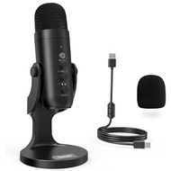 Haomuren ไมค์ตั้งโต๊ะมืออาชีพ USBไมค์อัดเสียง เหมาะสำหรับ For PC Computer Singing Gaming Streaming P