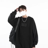 500G Fleece Lining Sweatshirt Male Retro Loose Student Long Sleeve Jacket