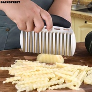 BACKSTREET Potato Slicer, with Handle Stainless Steel Potato Cutter, Crinkle Heavy Duty Wavy Vegetab