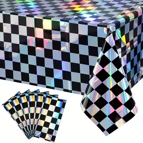 Tablecloth Decoration Disco Tablecloth Shiny Iridescent Laser Rectangle Tablecover for 70s 80s Disco
