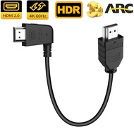 HDMI 2.0 Cable Short HDMI 1.4 Cord 4K Angled Compatible for PS5 AP TV 4K PS4 Pro XBox HDTV HDR ARC CEC Supported
