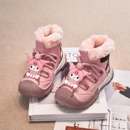 Girls Snow Boots Winter 2024 New Children's Fleece-Lined Thickened Cotton Boots Boys Warm Fashion Co