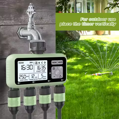 Eshico HCT-379 Outdoor Garden Smart 4 out irrigation timer Four independent interfaces for easy inst