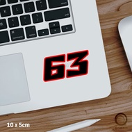 Sticker Cutting Sticker 63 Black Pecco Bagnaia 10cm