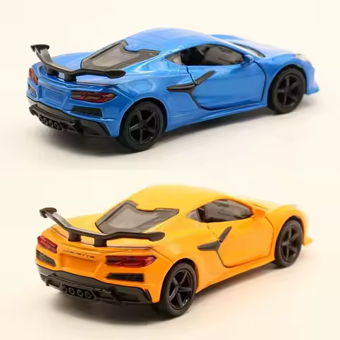 Corvette Z06 2023 Alloy Model Car 1:36 Scale, Diecast Metal with Simulation Engine, Sports Racing Ca