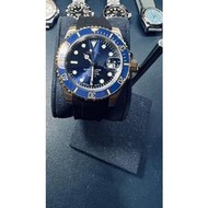 ※Seiko Mod 精工 半金 藍水鬼 橡膠帶 自動上鍊 藍寶石玻璃 機械錶