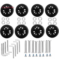 【Chuangtfx03】8pcs Luggage Wheels Replacement Kit,Dia 2in/50mm Thick 0.47in/12mm Resistant Rubber Mut