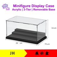 JH 3 steps Display Case/Box LEGO Dustproof ShowCase Blocks Acrylic Plastic Display Box 3 tier minifi