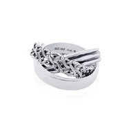 AKE AKE The Fierce-de-lis Braided 3.0 ring -Entanglement Oversized แหวนเงินแท้ 925 แกะมือลงดำขับลาย