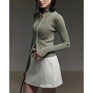 ECINOS - Roux Two-Tone Double Zip Cardigan | Women's Clothes | Women's Cardigan