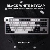 GMK | 150 KEYS MSA BLACK&amp;WHITE KEYCAPS DOUBLE SHOT FOR MX SWICH Mechanical Keyboard