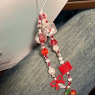 Ins Style Girl Red Cherry Hello Kitty Phone Case Lanyard Bowknot ccd Camera Cuckoo Pendant