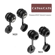 Waterproof CAT6A RJ45 Panel Socket Industrial Ethernet M25/M21 rj 45 Network Connector Module Plug C